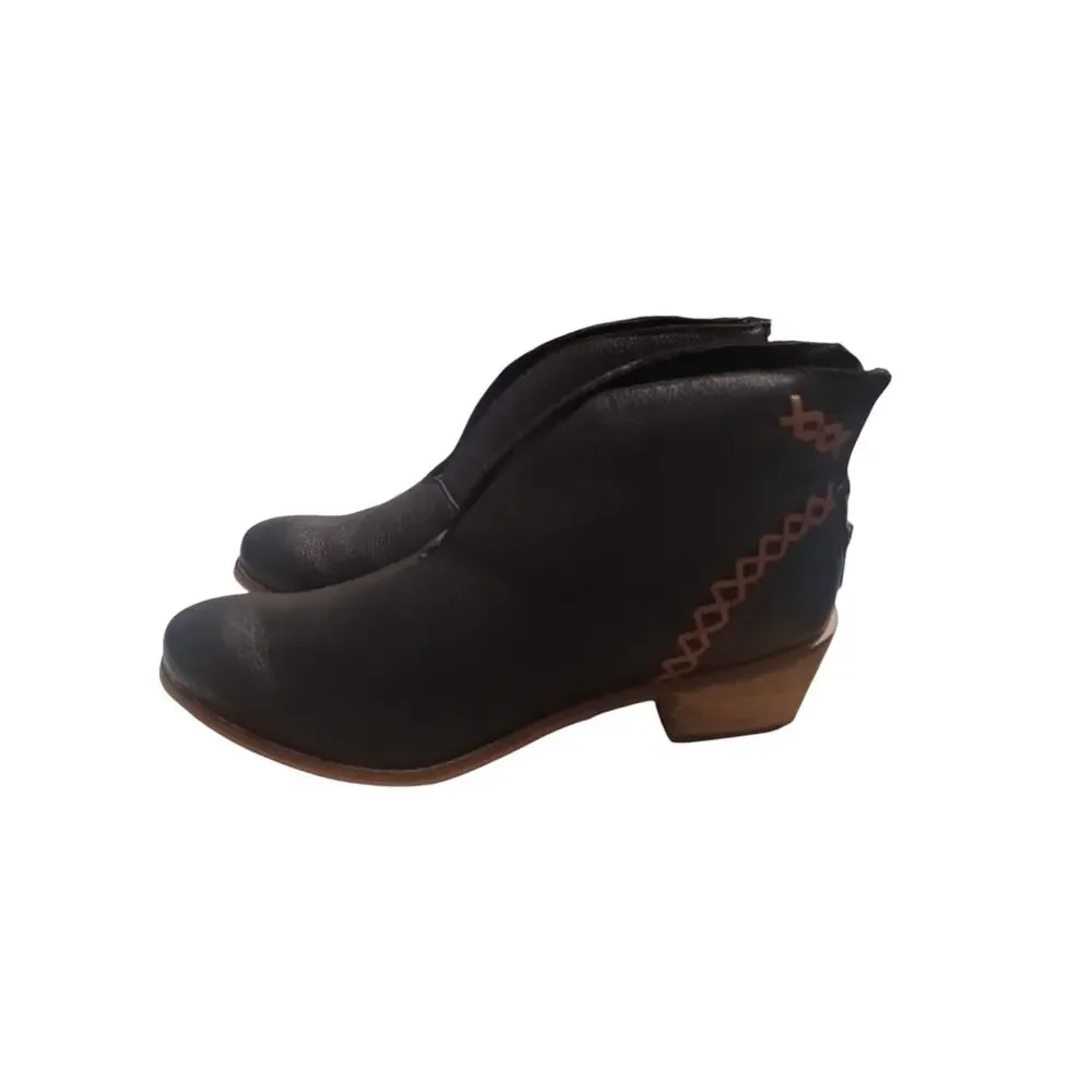 Naughty Monkey Women's 9.5 Leather Western Coastal Cowgirl Country‎ Prep Booties